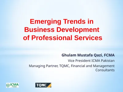 Ghulam Mustafa Qazi, FCMA Vice President ICMA