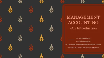 MANAGEMENT ACCOUNTING -An Introduction