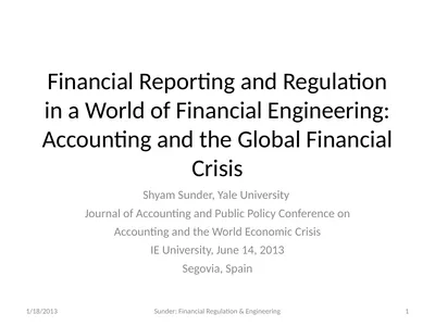 Financial Reporting and Regulation in a World of
