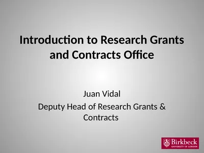 Introduction to Research Grants and Contracts