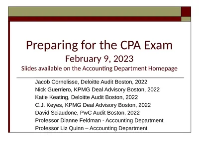 Preparing for the CPA Exam February 9, 2023 Slides