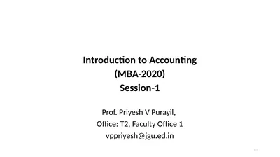 1-1 Introduction to Accounting (MBA-2020)