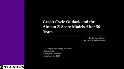 1 1 1 1 Dr. Edward Altman NYU Stern School