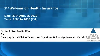 Date: 27th August, 2020 Time: 1500 to 1630 (IST)