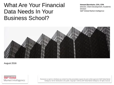What Are Your Financial Data Needs In Your