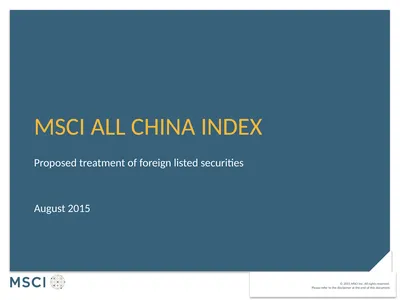 Msci all china index Proposed treatment of foreign