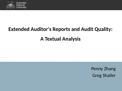Extended Auditor's Reports and Audit Quality: A