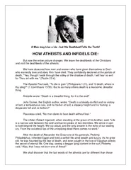 A Man may Live a Liebut His Deathbed Tells the Truth!HOW ATHEISTS AND