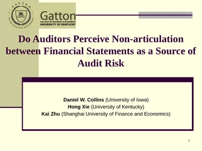 1 Do Auditors Perceive Non-articulation between