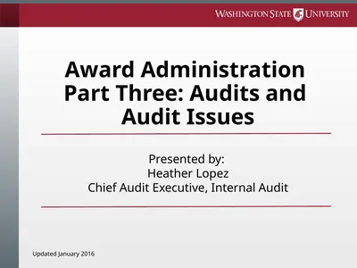 Award Administration Part Three: Audits and Audit