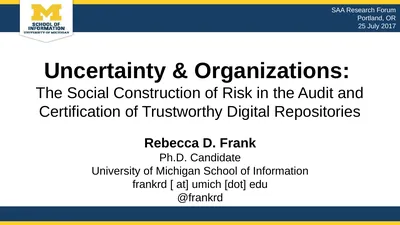 Uncertainty & Organizations: The Social