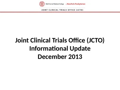 Joint Clinical Trials Office (JCTO) Informational