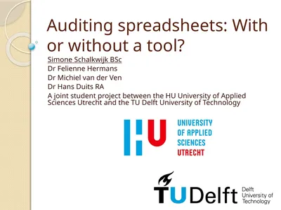 Auditing spreadsheets: With or without a tool?