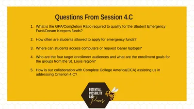 Questions From Session 4.C What is the
