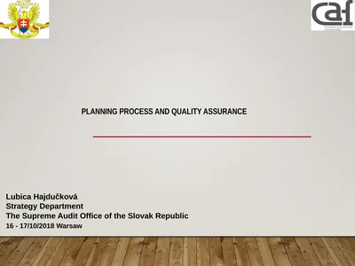 Planning process and quality assurance Lubica