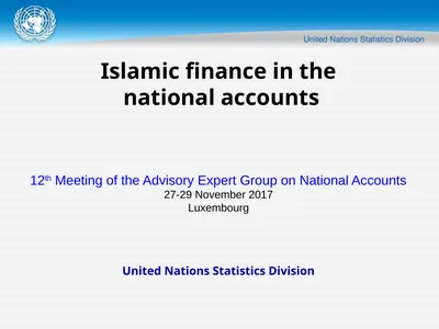 United Nations Statistics Division Islamic finance