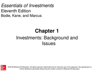 Essentials of Investments Eleventh Edition Bodie,