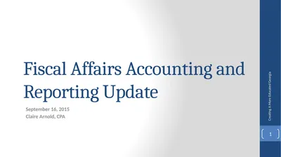 Fiscal Affairs Accounting and Reporting Update