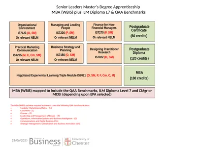 Senior Leaders Master’s Degree Apprenticeship MBA