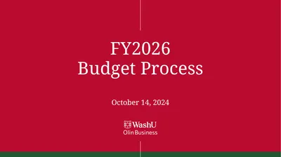 FY2026 Budget Process October 14, 2024 As you