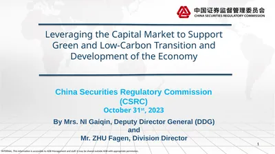 Leveraging the Capital Market to Support Green and