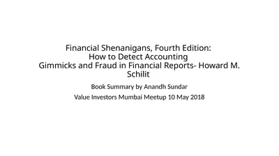 Financial Shenanigans, Fourth Edition: How to