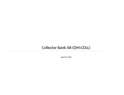 Collector Bank AB (OM:COLL) April 22, 2016