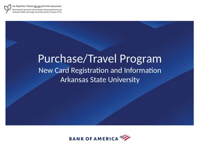 Purchase/Travel Program New Card Registration and