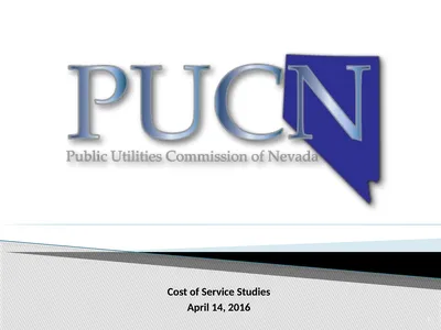 Cost of Service Studies April 14, 2016 1 Used to