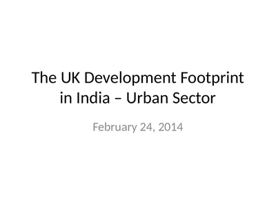 The UK Development Footprint in India – Urban