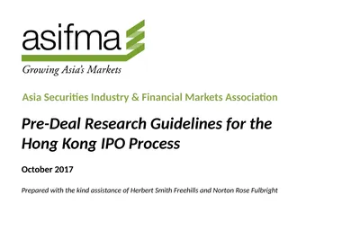 Pre-Deal Research Guidelines for the Hong Kong IPO