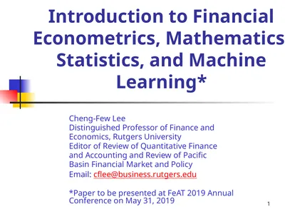 1 Introduction to Financial Econometrics,