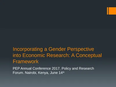 Incorporating a Gender Perspective into Economic