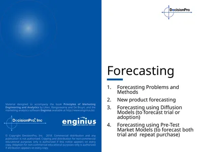 Forecasting Forecasting Problems and Methods New