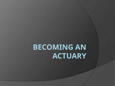 Becoming an Actuary Introductions Patrick Mannion