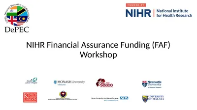 NIHR Financial Assurance Funding (FAF) Workshop