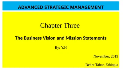 ADVANCED STRATEGIC MANAGEMENT Chapter Three The