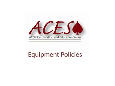 Equipment Policies Equipment Policy Scott Cingle –