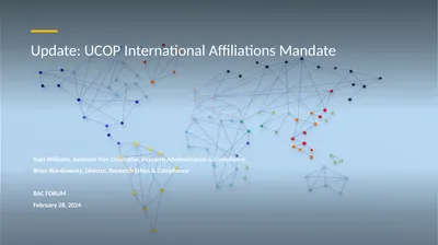 Update: UCOP International Affiliations Mandate