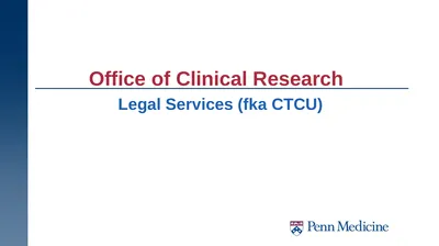 Legal Services (fka CTCU) Office of Clinical