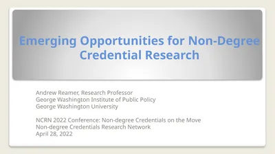 Andrew Reamer, Research Professor George