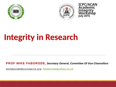 Prof Mike Faborode, Secretary General, Committee