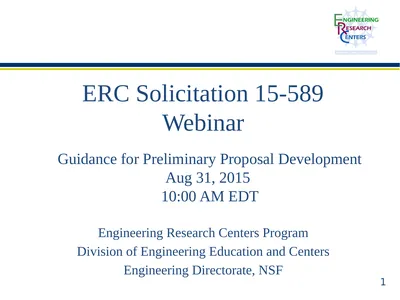 ERC Solicitation 15-589 Webinar Engineering
