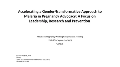 Accelerating a Gender-Transformative Approach to