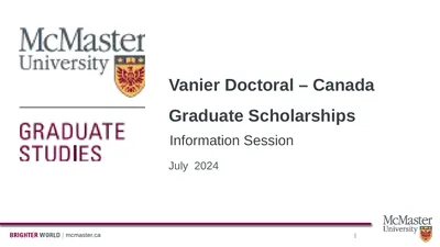 Information Session Vanier Doctoral – Canada