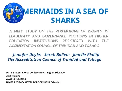 MERMAIDS IN A SEA OF SHARKS A FIELD STUDY ON
