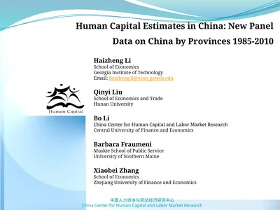 Human Capital Estimates in China: New Panel Data