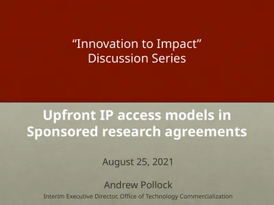 Upfront IP access models in Sponsored research