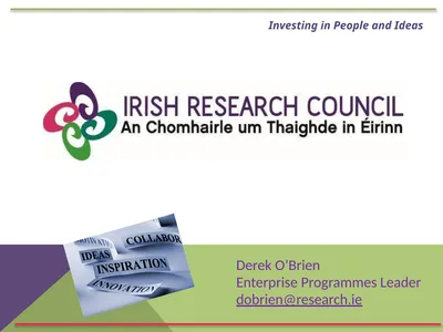Derek O’Brien Enterprise Programmes Leader