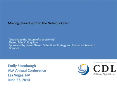 Moving Shared Print to the Network Level Emily